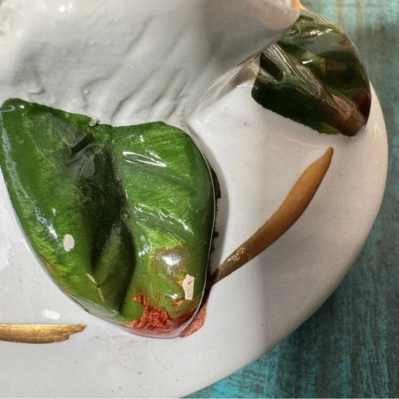 Vintage Floral Ceramic Canister Set-3-D Floral Design Coffee Tea Sugar - Picture 11 of 14